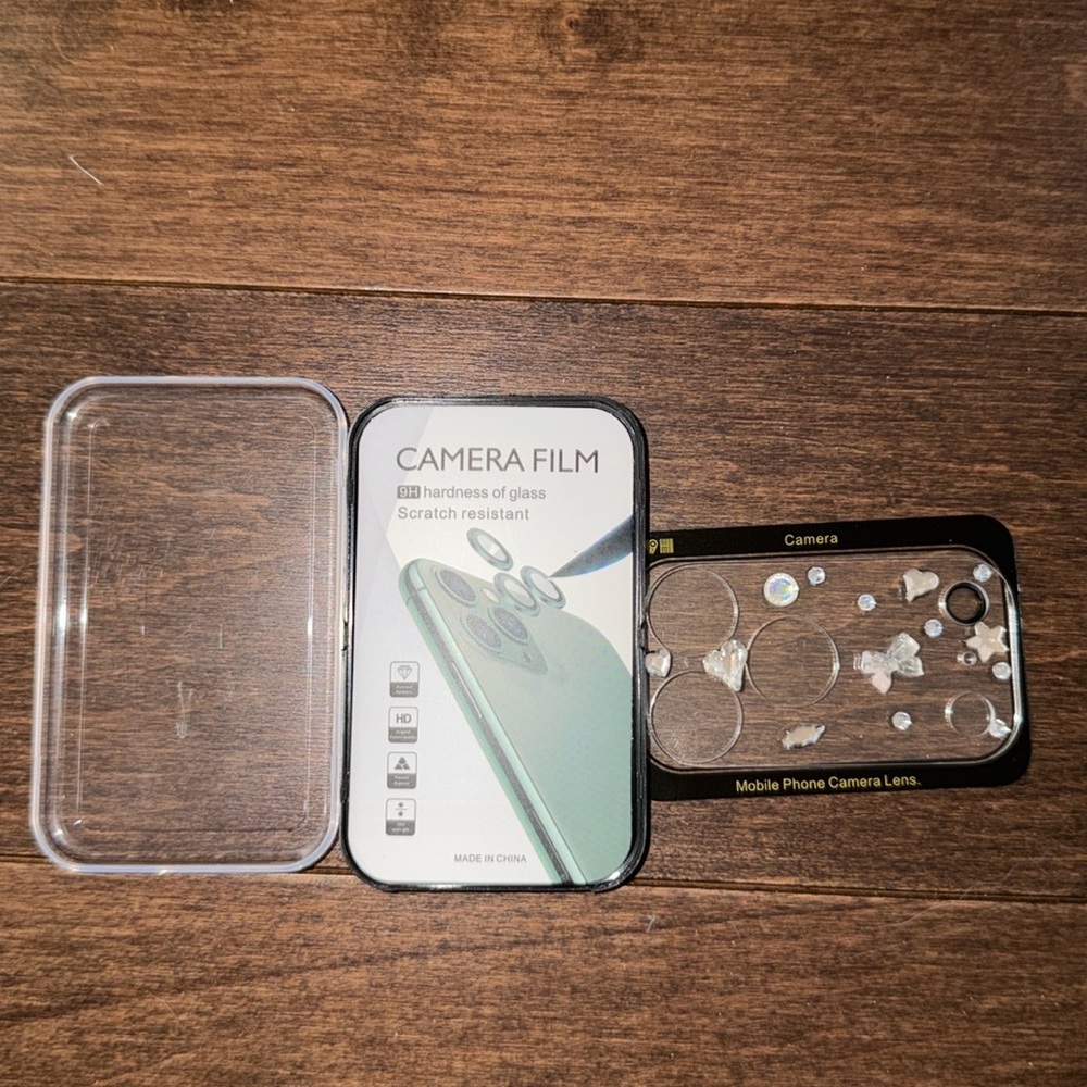 iPhone 17 pro max camera protector with rhinestone deco